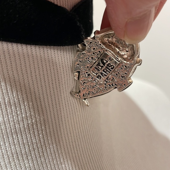 Vintage Lika Paris, Fish 🐟 Pendant (1980s), necklace, velvet choker - Picture 5 of 8